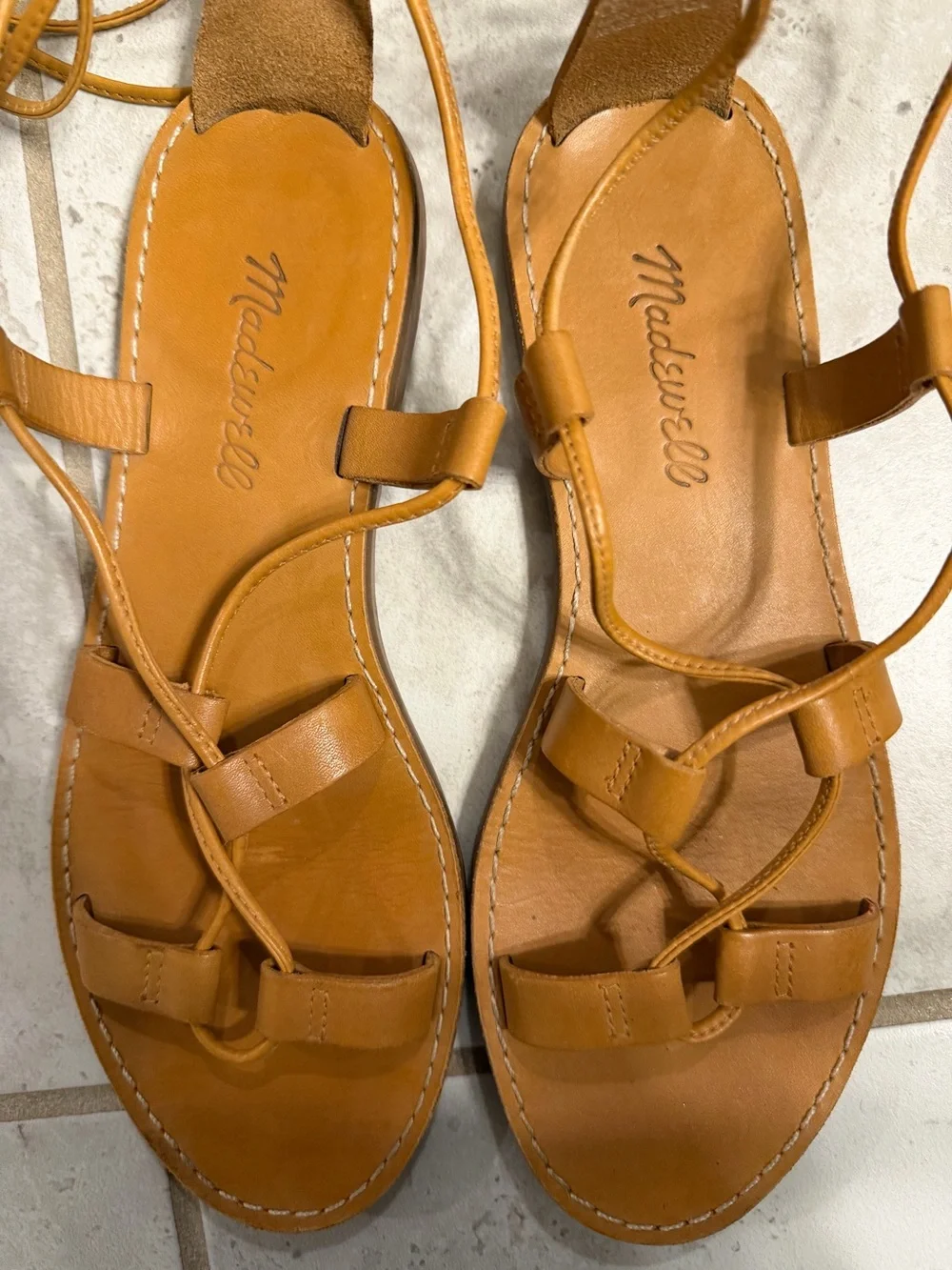 Madewell | The Boardwalk Leather Lace-Up Gladiator Festival Boho Sandals | Sz 7